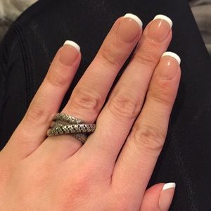 Black and silver diamond ring